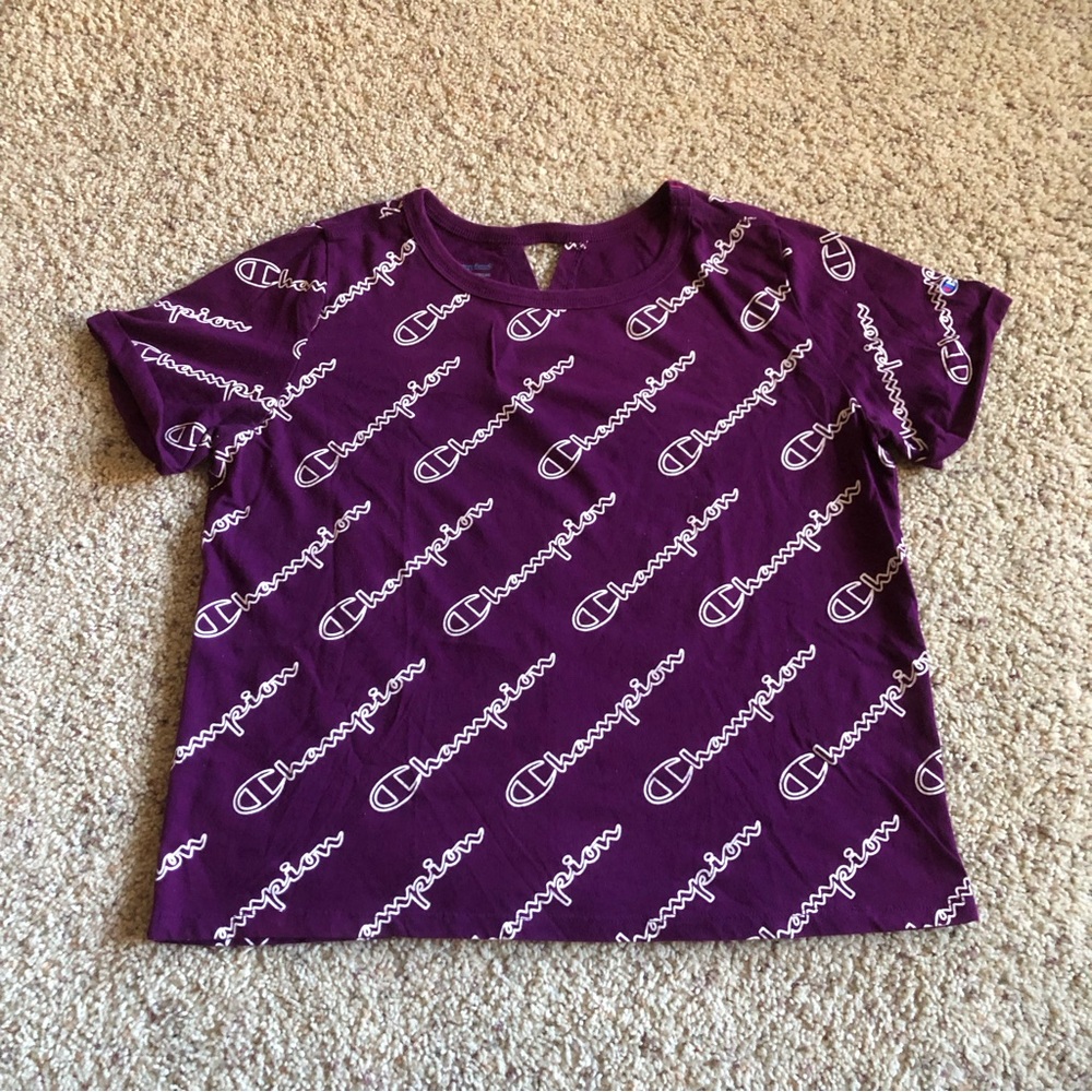 Women's Champion Magenta Short Sleeve Crop Top Size Medium